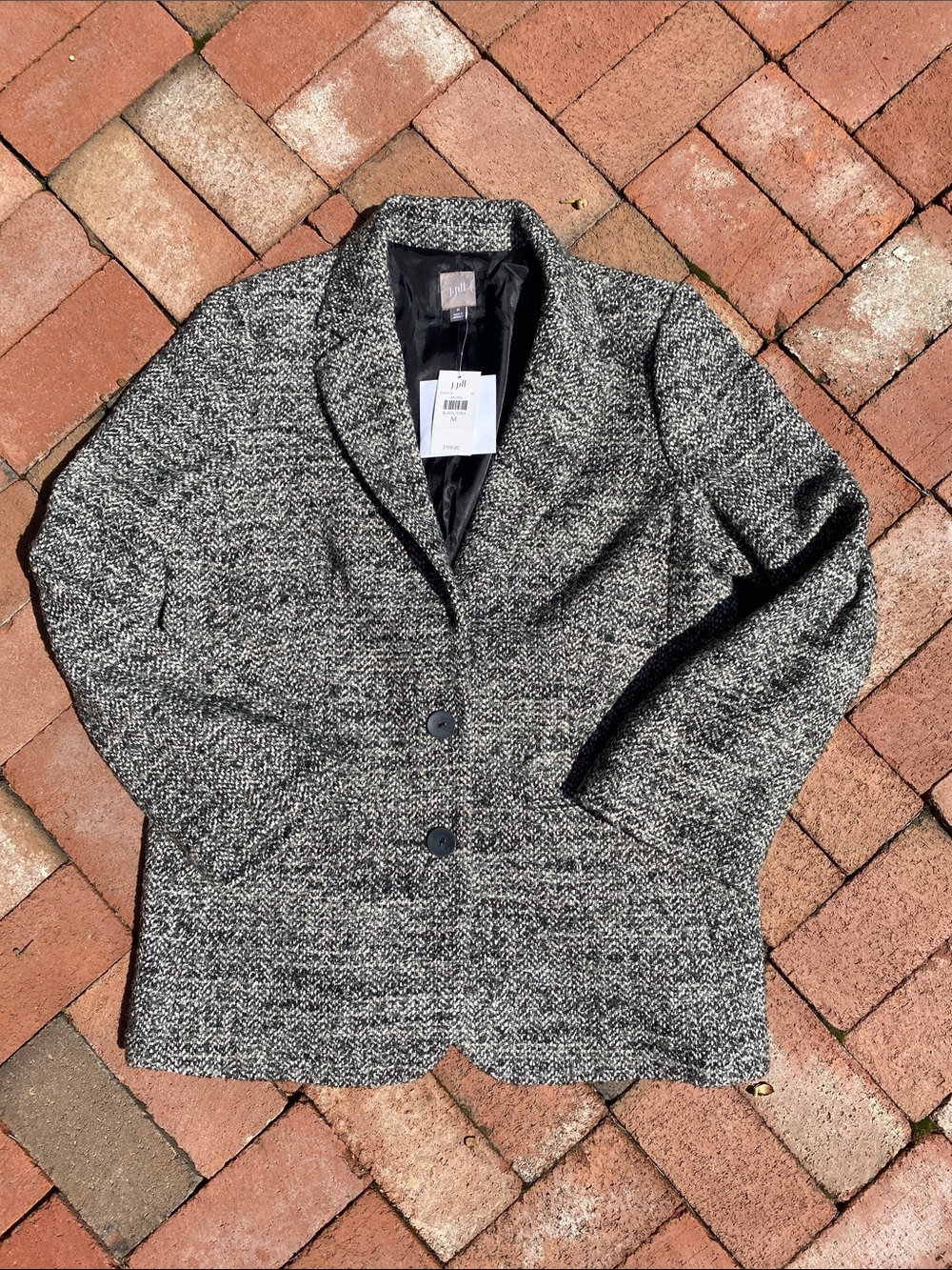 J Jill  Weekend sweater blazer - Black & White Knit Jacket